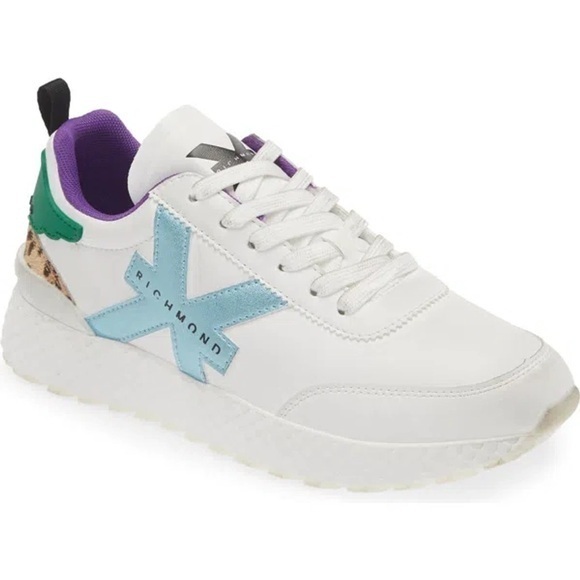 John Richmond Shoes - John Richmond - NEW!!COLORBLOCK SNEAKER IN WHITE/CELESTE/GREEN - Size 9